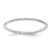 14K White Gold 1.2mm Half Round Satin Stackable Band Size 6