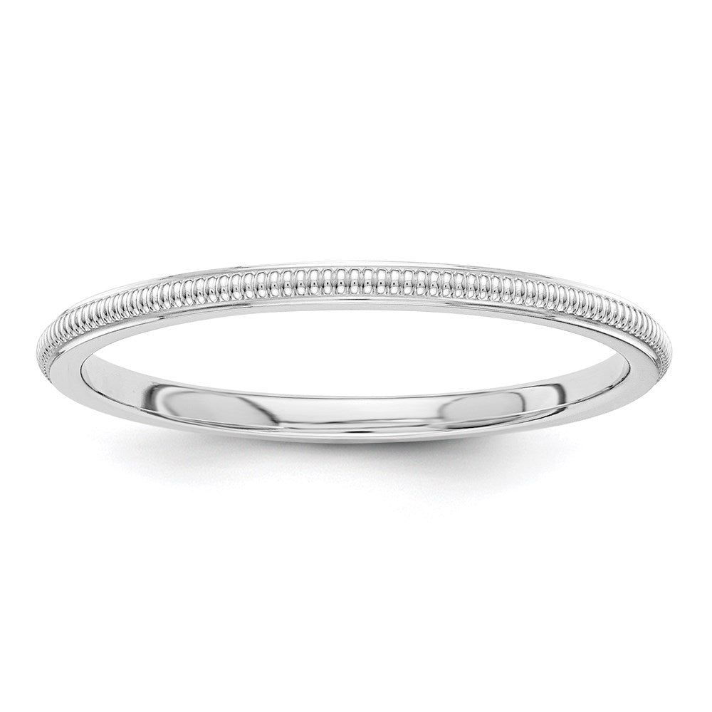 14k White Gold 1.5mm Milgrain Stackable Band Size 6.5