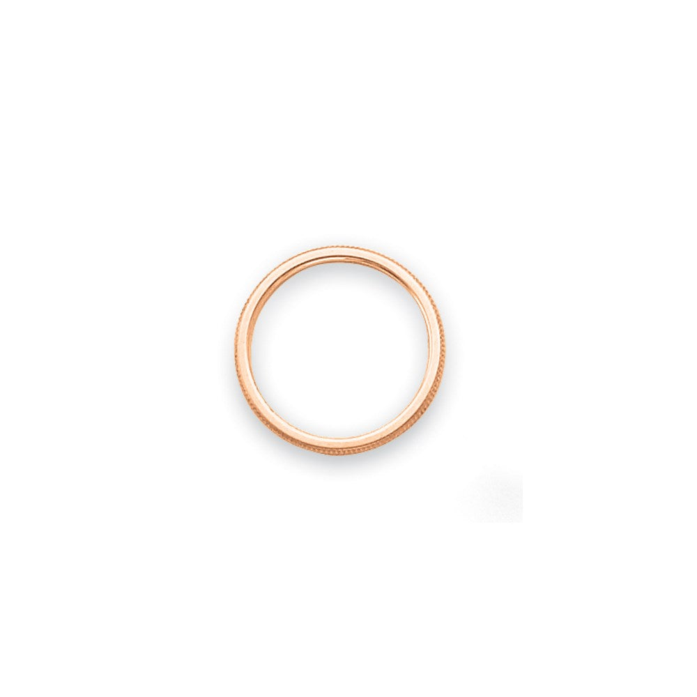 14k Rose Gold 1.5mm Milgrain Stackable Band Size 6