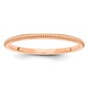 14k Rose Gold 1.5mm Milgrain Stackable Band Size 8