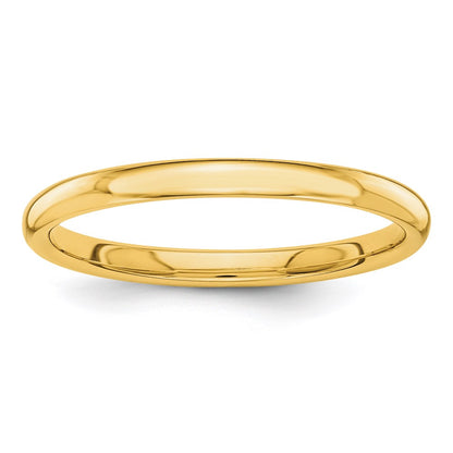 14k Polished 2mm Stackable Band Size 6.5