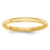 14k Polished 2mm Stackable Band Size 5