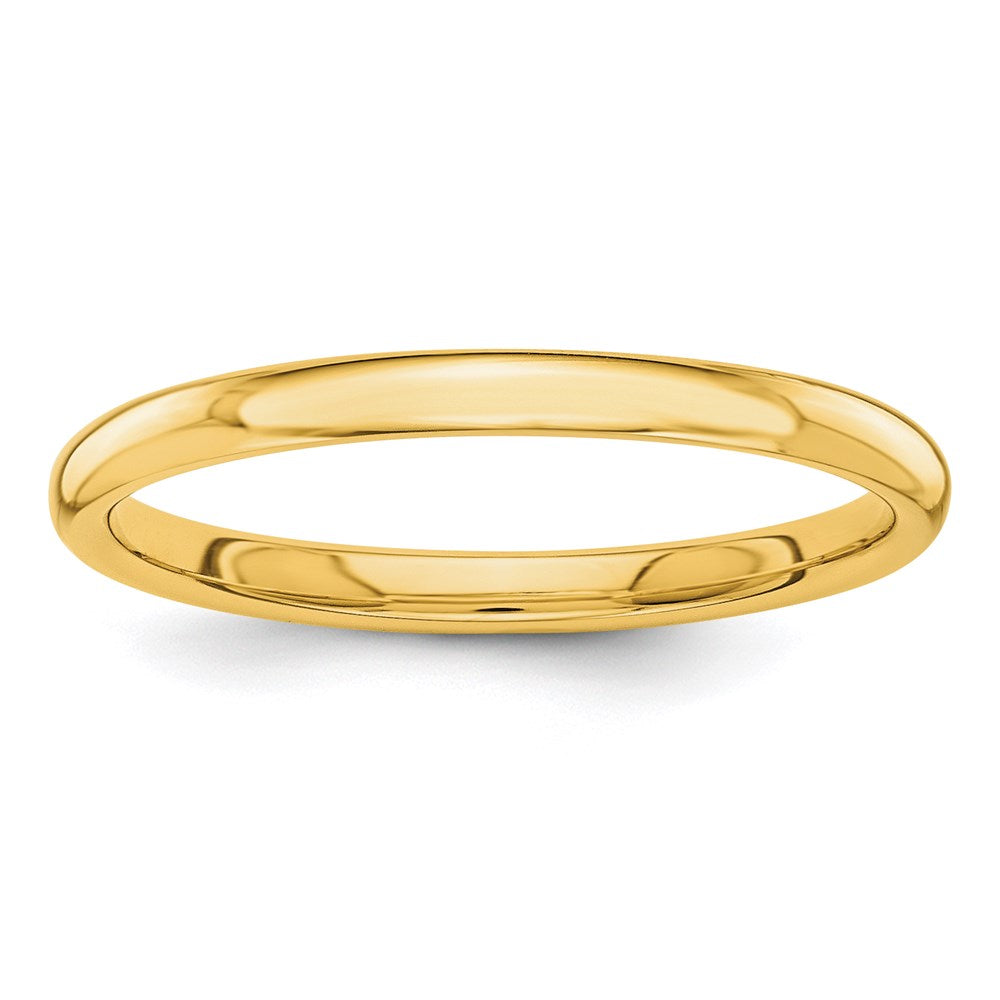 14k Polished 2mm Stackable Band Size 7.5