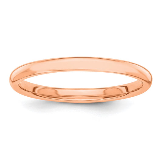 14k Rose Gold Polished 2mm Stackable Band Size 7.5