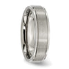 Chisel Titanium Brushed Center 6mm Ridged Edge Band