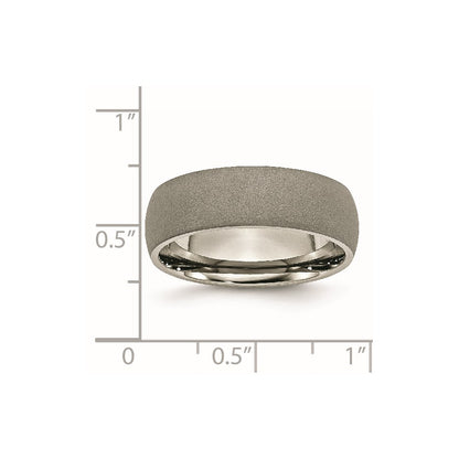 Chisel Titanium Stone Finish 7mm Half Round Band