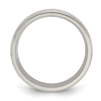 Titanium Polished with Brushed and Beveled Edge 6mm Band