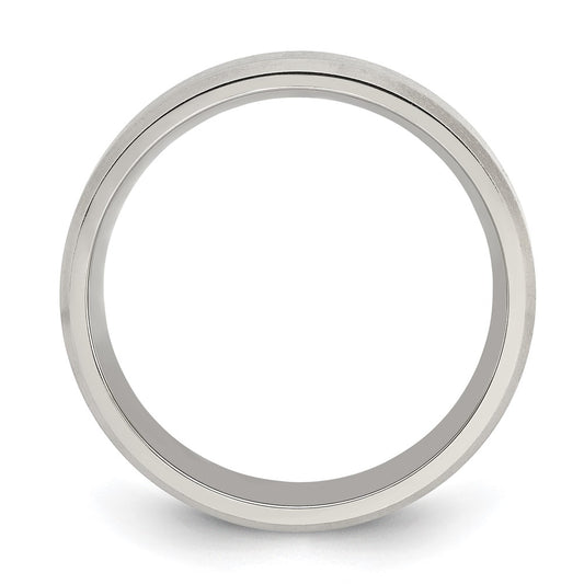 Titanium Polished with Brushed and Beveled Edge 6mm Band