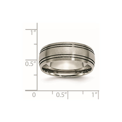 Chisel Titanium Brushed Center 8mm Grooved Band