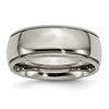 Chisel Titanium Polished 8mm Grooved and Beaded Edge Band