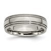 Chisel Titanium Polished 6mm Grooved and Beaded Edge Band