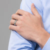 Chisel Titanium Brushed with Sterling Silver Inlay 6mm Band