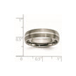 Chisel Titanium Brushed with Sterling Silver Inlay 6mm Band
