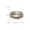 Chisel Titanium Brushed with Sterling Silver Inlay 6mm Band