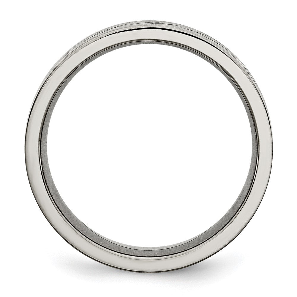 Chisel Titanium Brushed Cross Design 8mm Flat Band