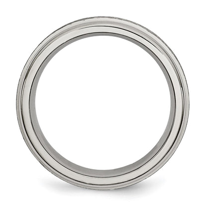 Chisel Titanium Brushed and Polished 6mm Grooved Edge Band