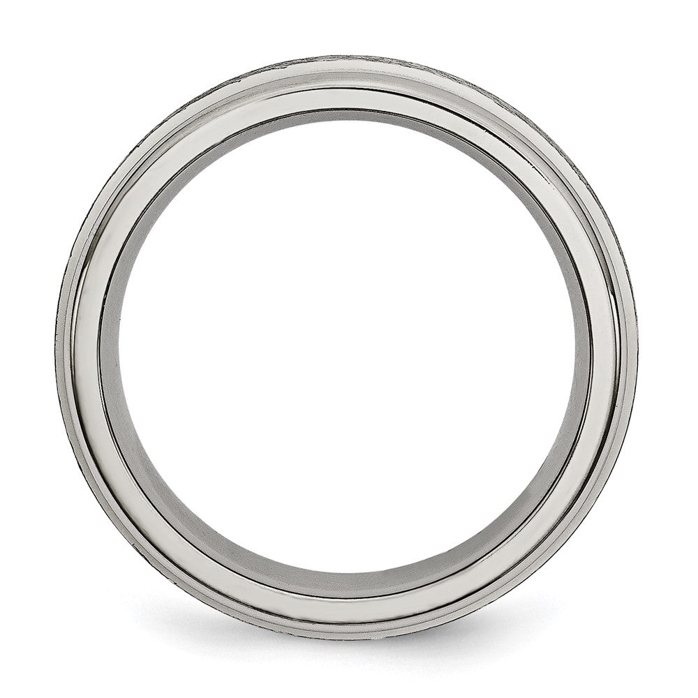 Chisel Titanium Brushed and Polished 6mm Grooved Edge Band