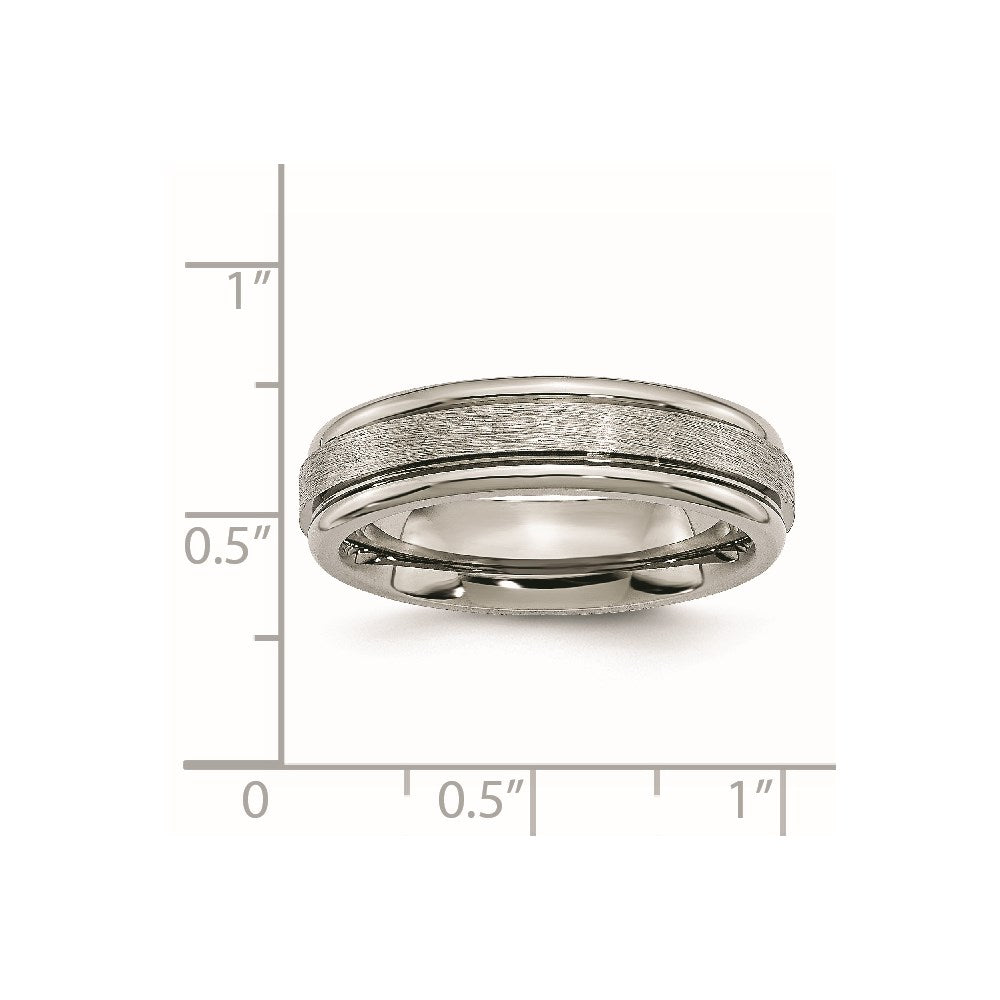 Chisel Titanium Brushed and Polished 6mm Grooved Edge Band