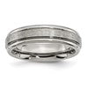 Chisel Titanium Brushed and Polished 6mm Grooved Edge Band