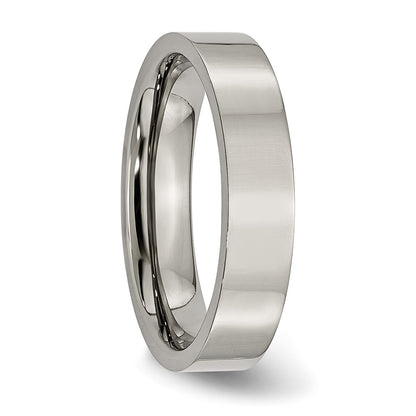 Chisel Titanium Polished 5mm Flat Band