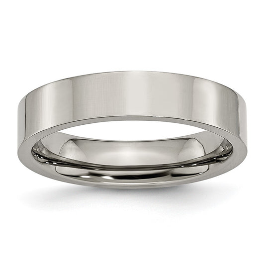 Chisel Titanium Polished 5mm Flat Band
