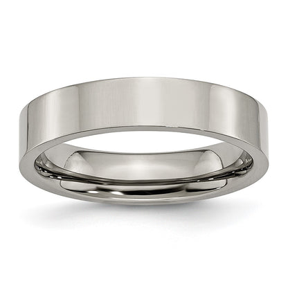 Chisel Titanium Polished 5mm Flat Band