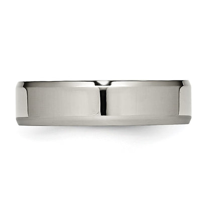 Chisel Titanium Polished 6mm Beveled Edge Band