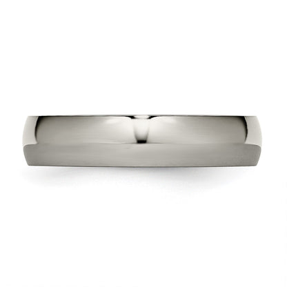 Chisel Titanium Polished 5mm Half Round Band