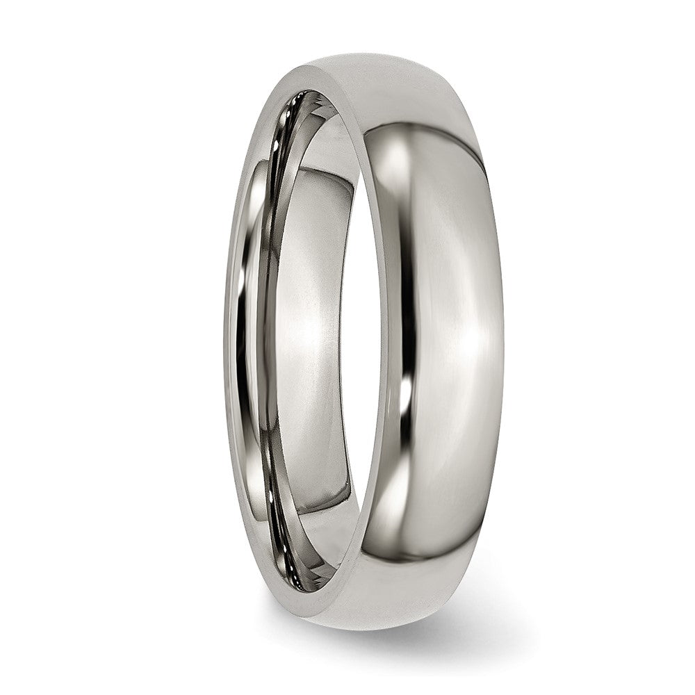 Chisel Titanium Polished 5mm Half Round Band