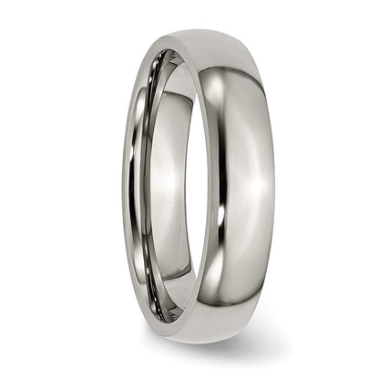 Chisel Titanium Polished 5mm Half Round Band