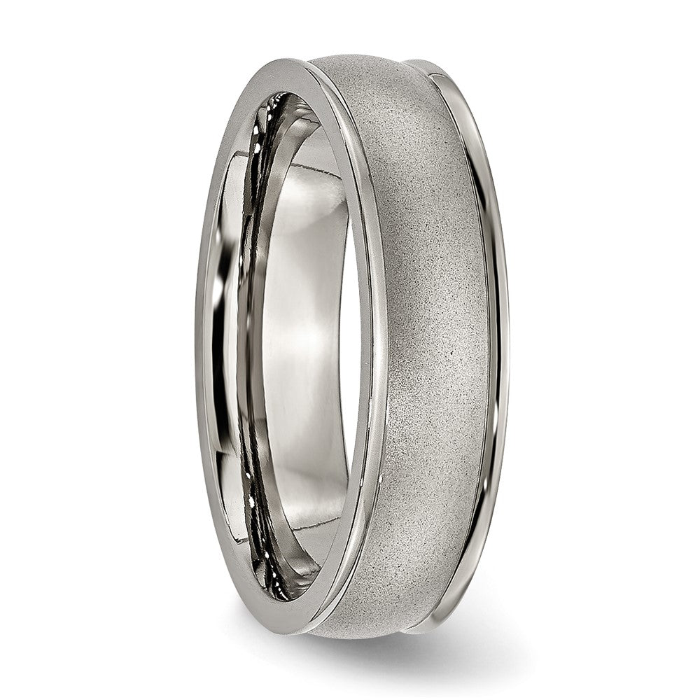 Chisel Titanium Brushed Center 6mm Ridged Edge Band