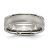 Chisel Titanium Brushed Center 6mm Ridged Edge Band