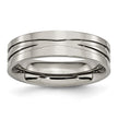 Chisel Titanium Polished X-Design 6mm Grooved Flat Band