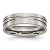 Chisel Titanium Polished X-Design 6mm Grooved Flat Band