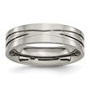 Chisel Titanium Polished X-Design 6mm Grooved Flat Band