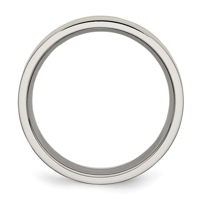 Chisel Titanium Polished Yellow IP-plated 7mm Grooved Band