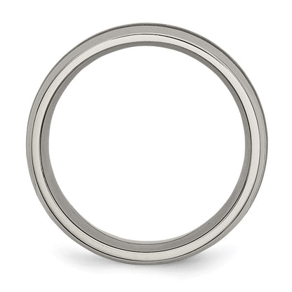 Titanium Polished w/Black Carbon Fiber Inlay 8mm Band