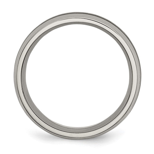 Titanium Polished w/Black Carbon Fiber Inlay 8mm Band