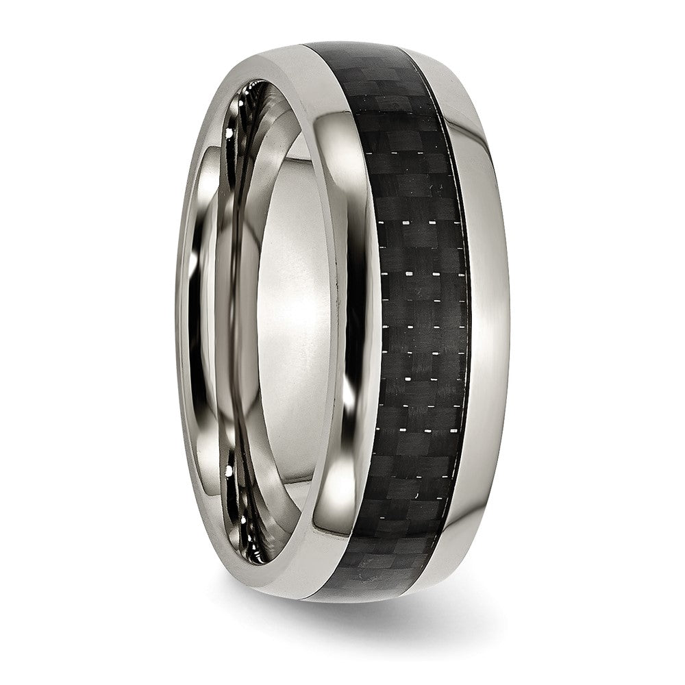 Titanium Polished w/Black Carbon Fiber Inlay 8mm Band