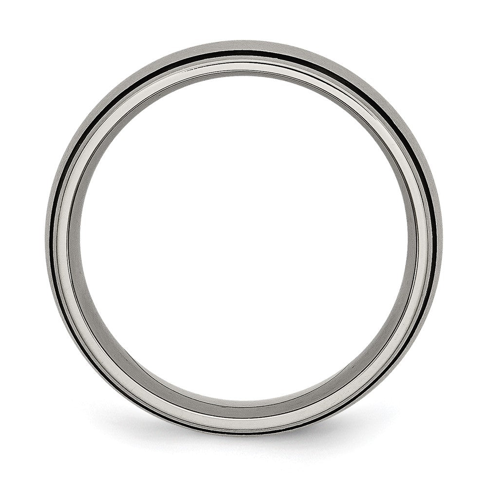 Chisel Titanium Brushed with Black Rubber 8mm Band