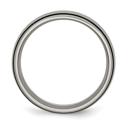 Chisel Titanium Brushed with Black Rubber 8mm Band