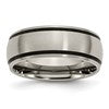 Chisel Titanium Brushed with Black Rubber 8mm Band