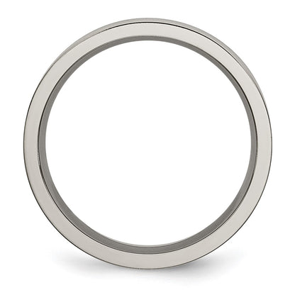 Chisel Titanium Brushed and Polished 6mm Grooved Band
