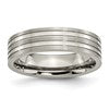 Chisel Titanium Brushed and Polished 6mm Grooved Band