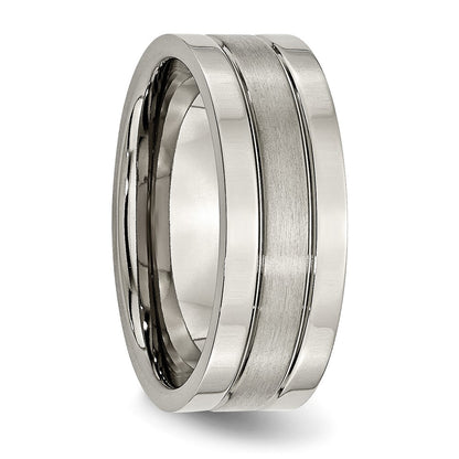 Chisel Titanium Brushed Center 8mm Grooved Band