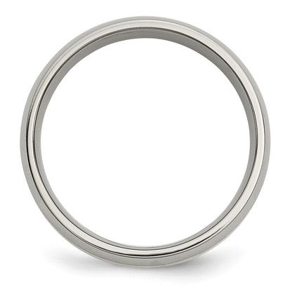 Chisel Titanium Polished with 14k Gold Inlay 6mm Band