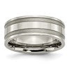 Chisel Titanium Brushed and Polished 8mm Grooved Band