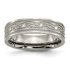 Chisel Titanium Polished Laser Etched 6mm Celtic Knot Flat Band