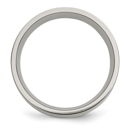 Chisel Titanium Brushed with 14k Gold Inlay 8mm Flat Band