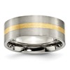 Chisel Titanium Brushed with 14k Gold Inlay 8mm Flat Band